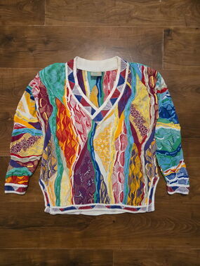 Vintage y2k 90s COOGI Cosby 3D Knit Sweater